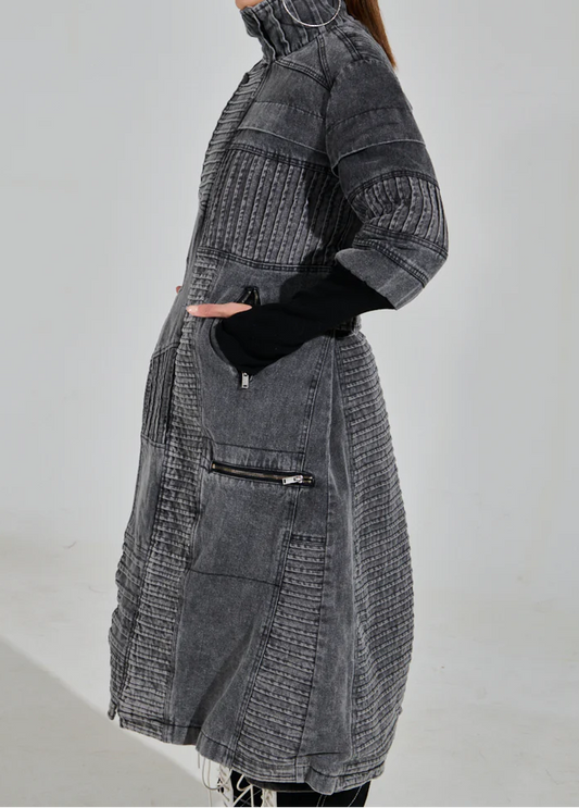 Denim Trench Coat In Two-tone