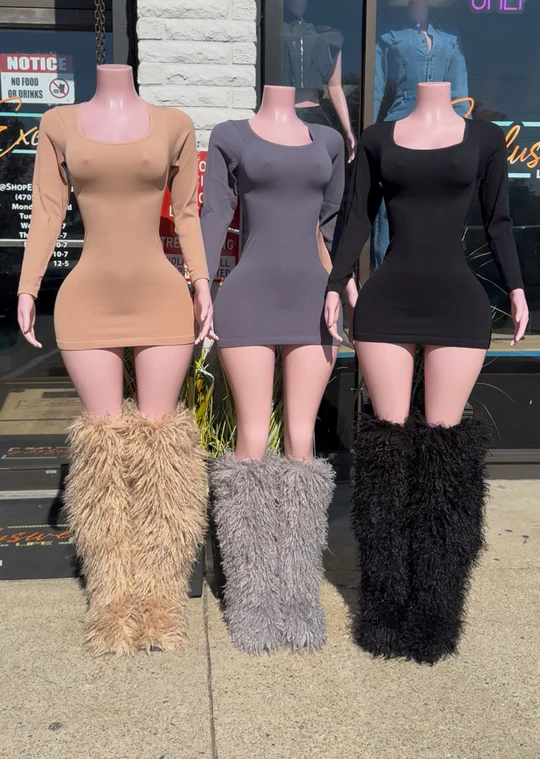 Ribbed Stretchy Fitted Dress