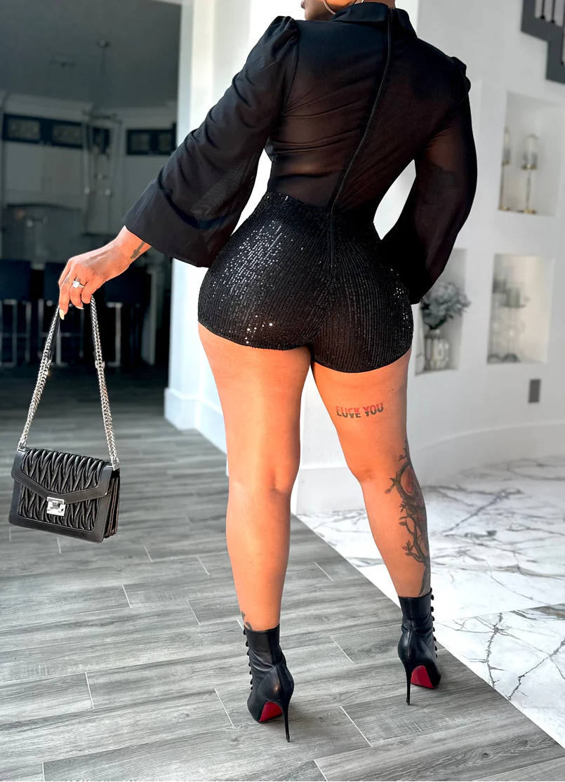 Black Jessica Romper