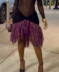 Front Cross Knot Colorful Tassel Short Skirt