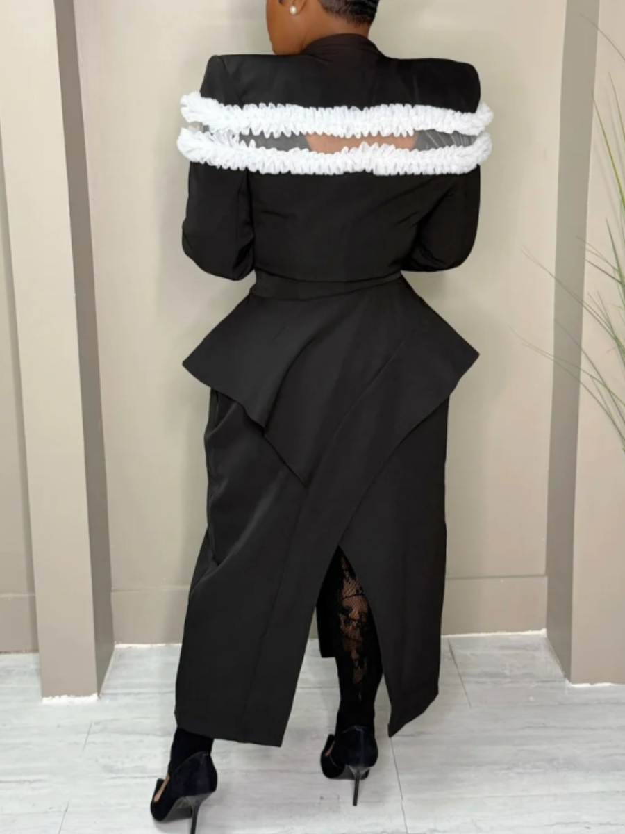 Double-Breasted Lace-Fit Jacket