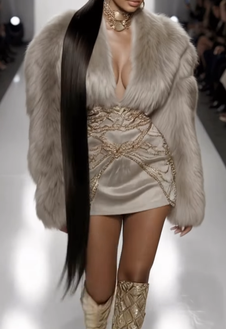 Demure Faux Fur Mini Dress