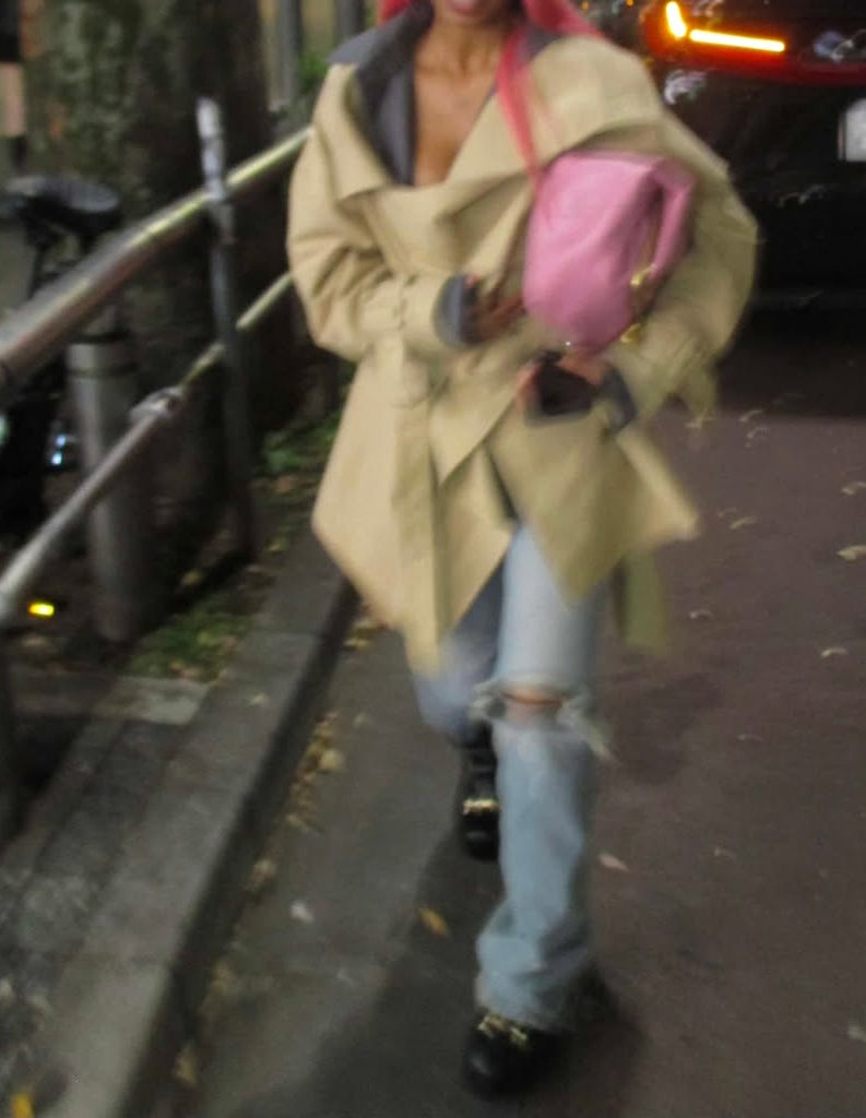 Wizard Hat-Style Knee-Length Trench Coat