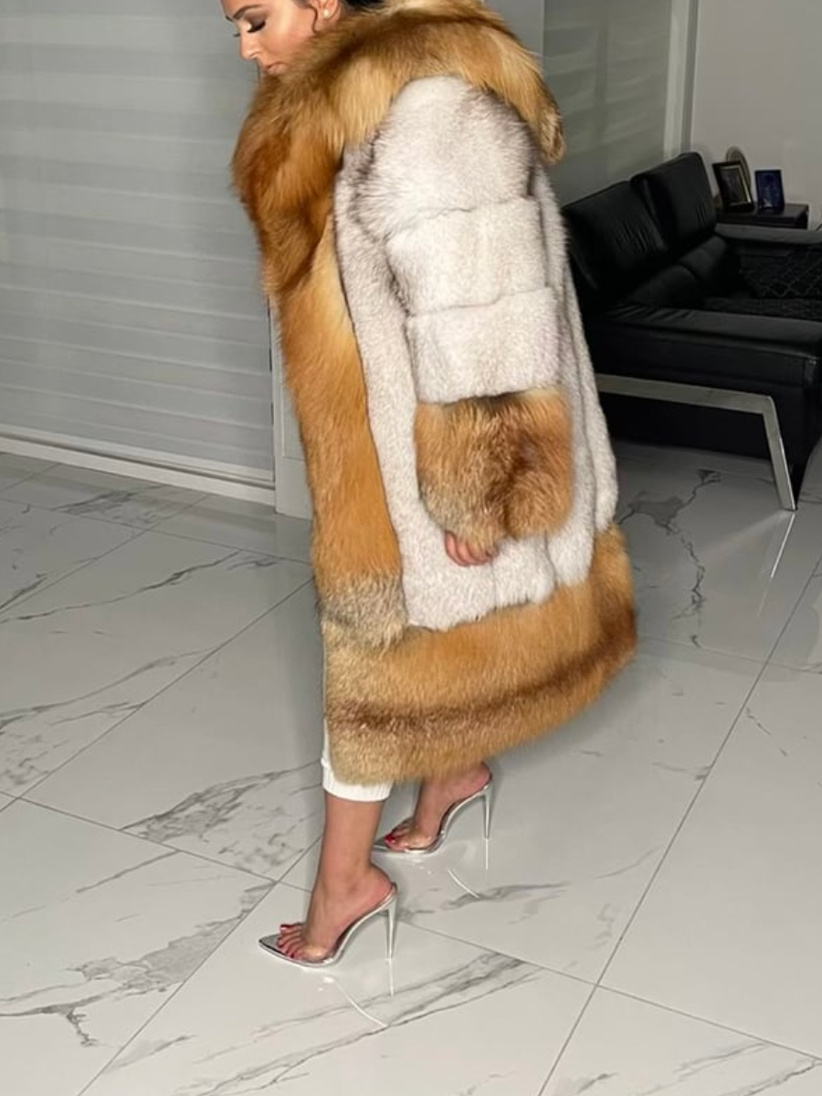 Faux Fur Detachable Sleeve Coat