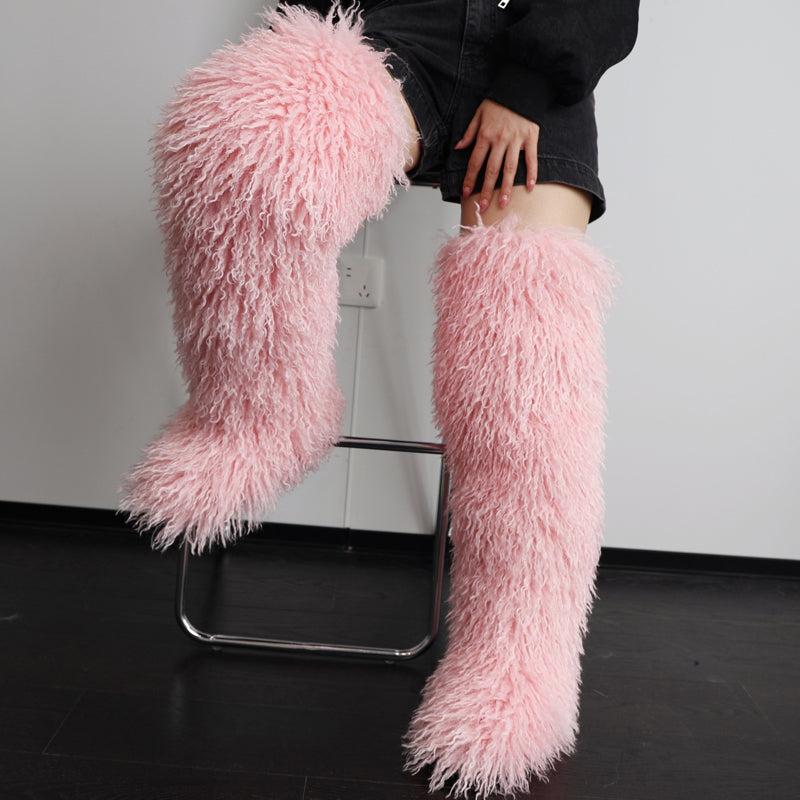 Imitation Sheep Plush Snow Boots Knee Boots