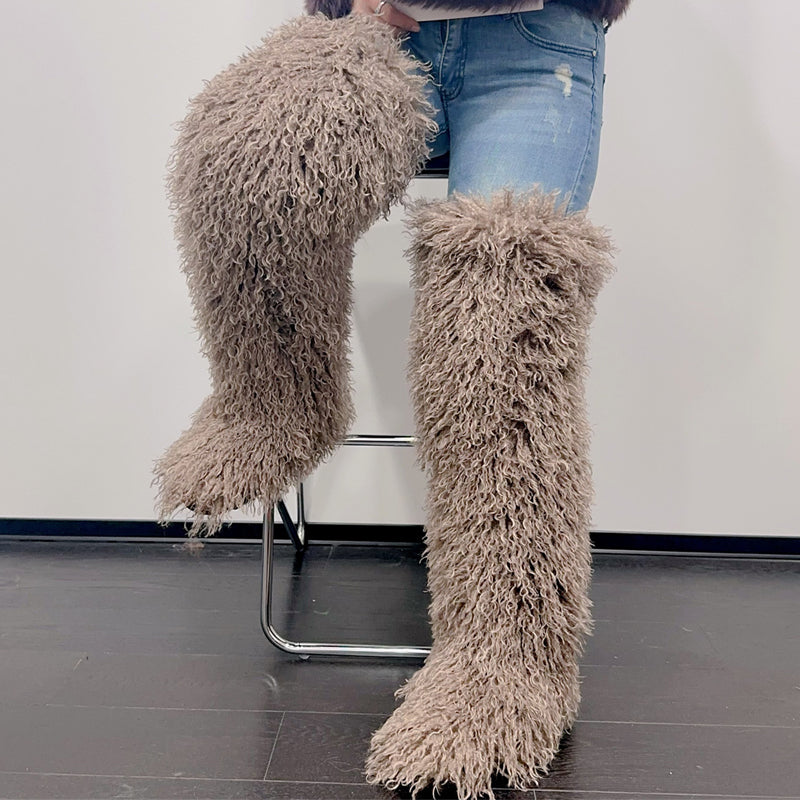 Imitation Sheep Plush Snow Boots Knee Boots