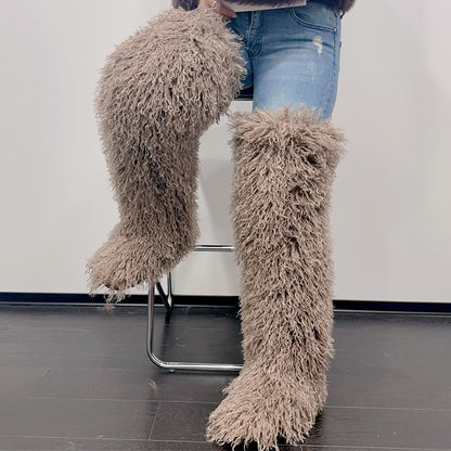 Imitation Sheep Plush Snow Boots Knee Boots