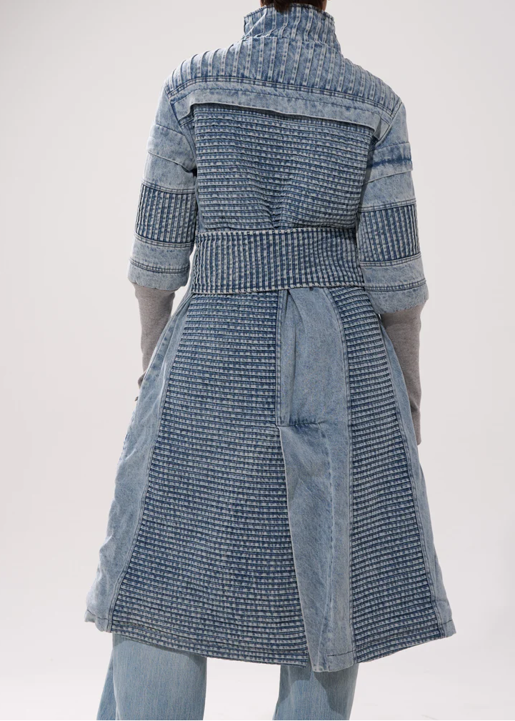 Denim Trench Coat In Two-tone