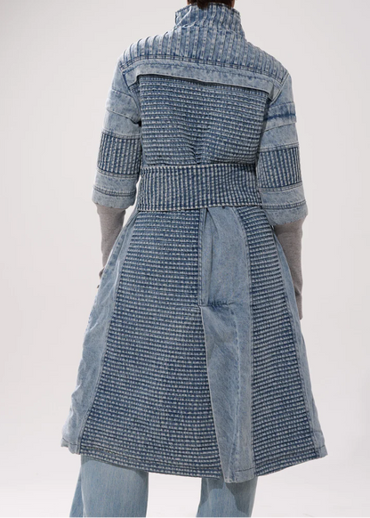 Denim Trench Coat In Two-tone