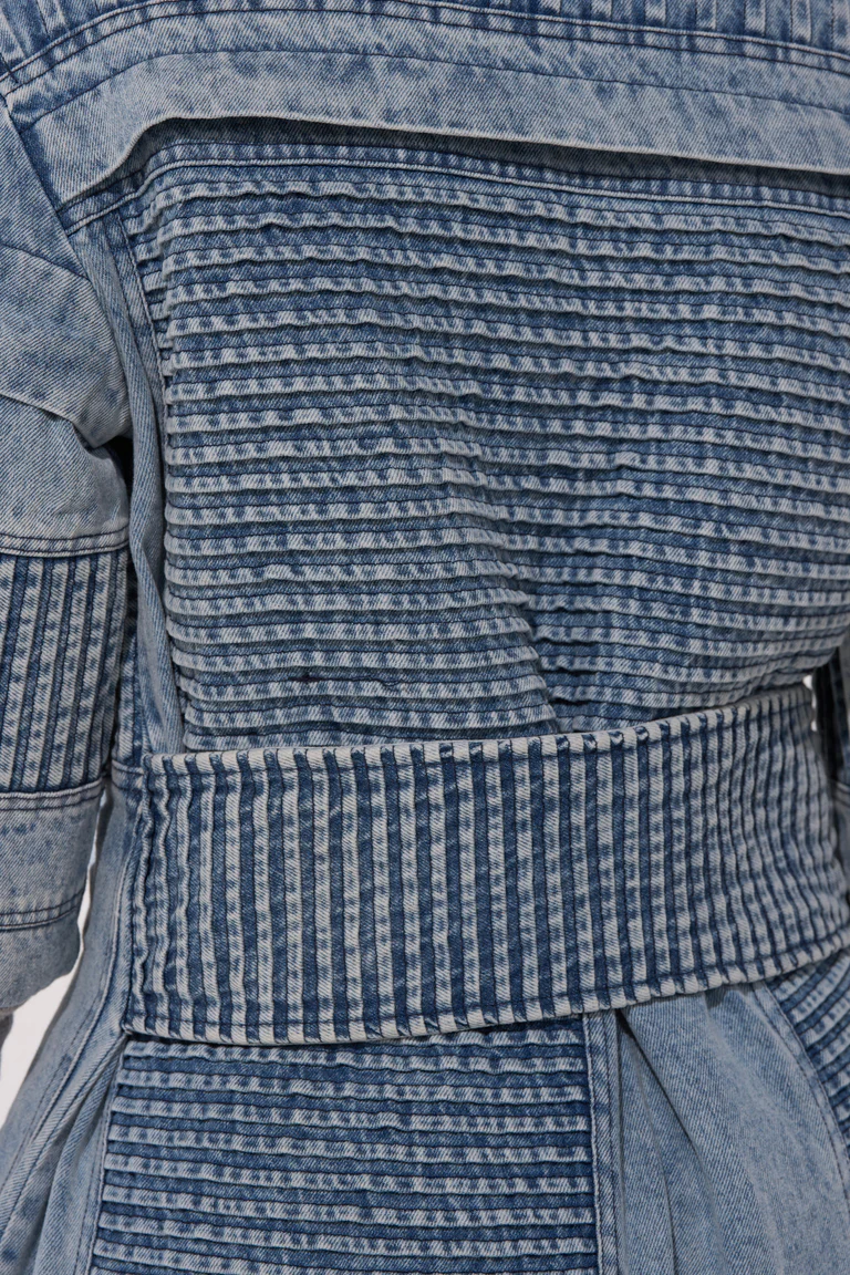 Denim Trench Coat In Two-tone