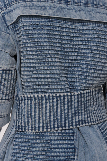 Denim Trench Coat In Two-tone