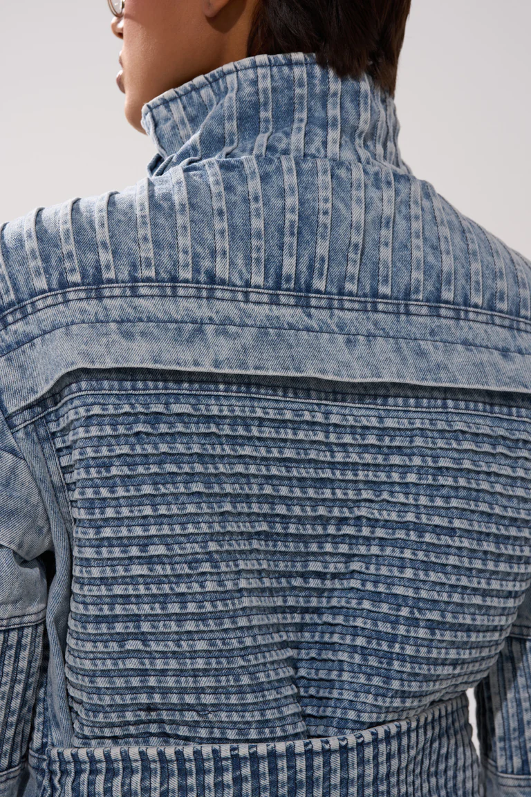 Denim Trench Coat In Two-tone