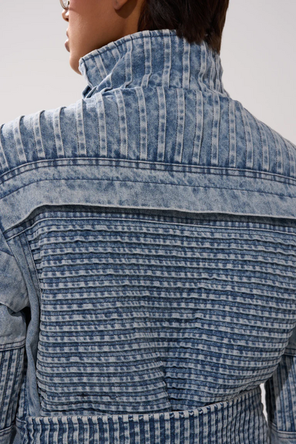 Denim Trench Coat In Two-tone