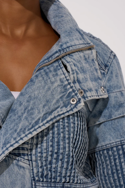 Denim Trench Coat In Two-tone