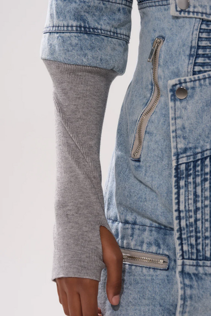 Denim Trench Coat In Two-tone