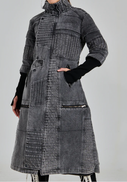 Denim Trench Coat In Two-tone