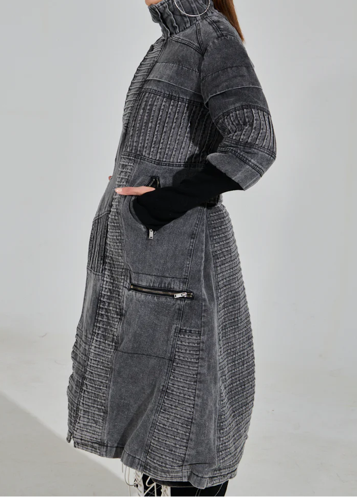 Denim Trench Coat In Two-tone