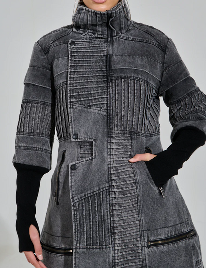 Denim Trench Coat In Two-tone