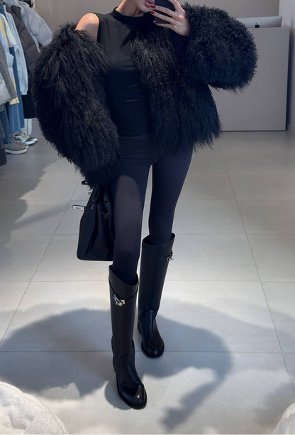 Short Wool Coat With Lapel