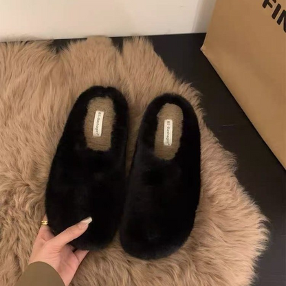 Comfortable Plush Half-Covered Toe Slippers