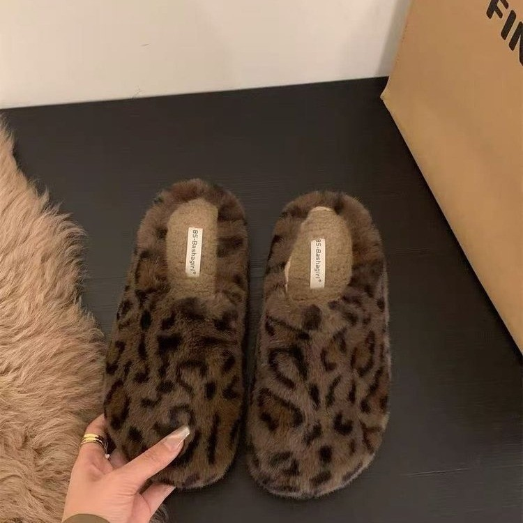Comfortable Plush Half-Covered Toe Slippers