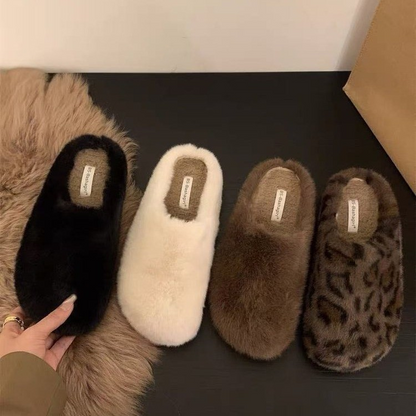 Comfortable Plush Half-Covered Toe Slippers