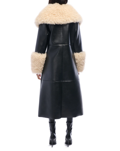 Black Faux Fur Trench Coat