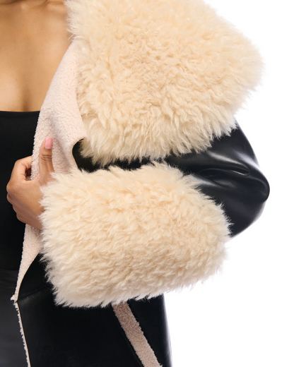 Black Faux Fur Trench Coat