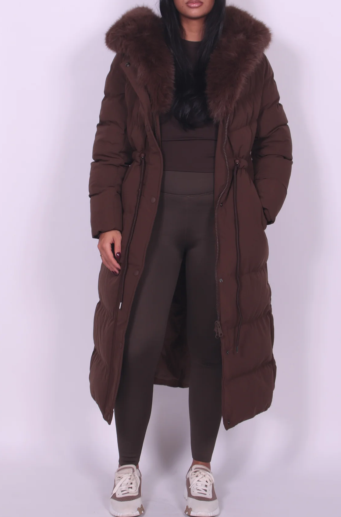 Adjustable Waist With A Fluffy Collar