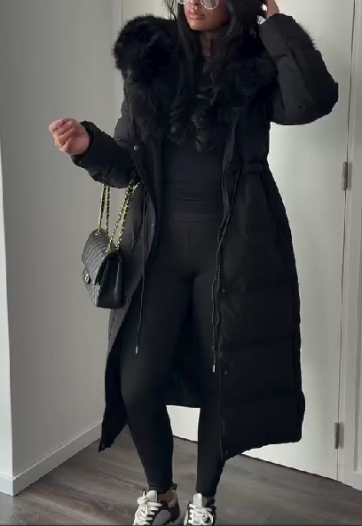 Adjustable Waist With A Fluffy Collar