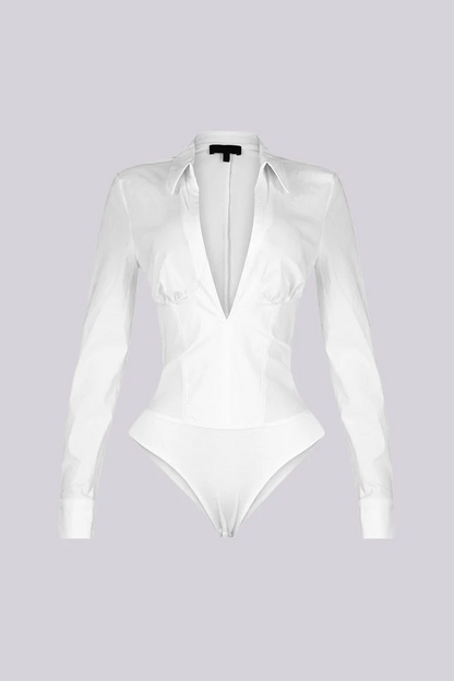 Own Me V Neck Long Sleeve Polo Bodysuit