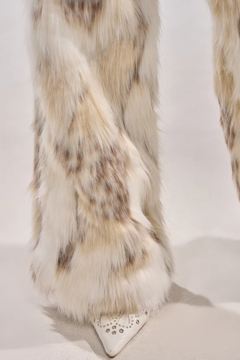 Flintstones Mock Neck Fur Top & Pants Set