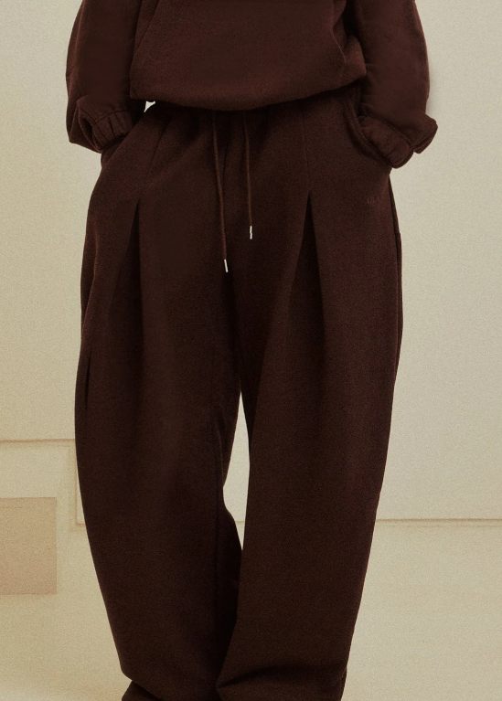 Coffee-Colored Sweatshirt & Pants Set