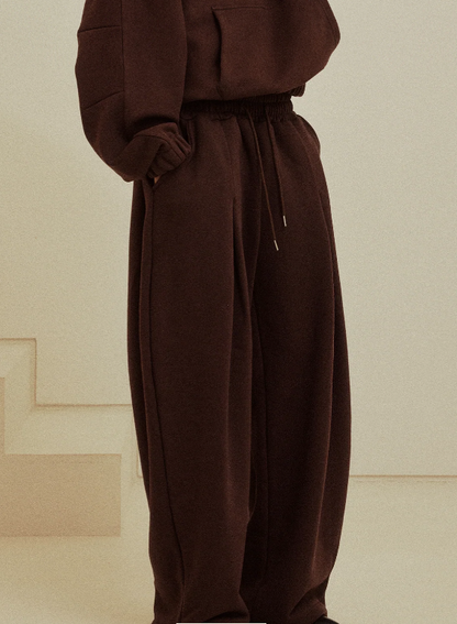 Coffee-Colored Sweatshirt & Pants Set