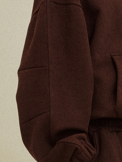 Coffee-Colored Sweatshirt & Pants Set