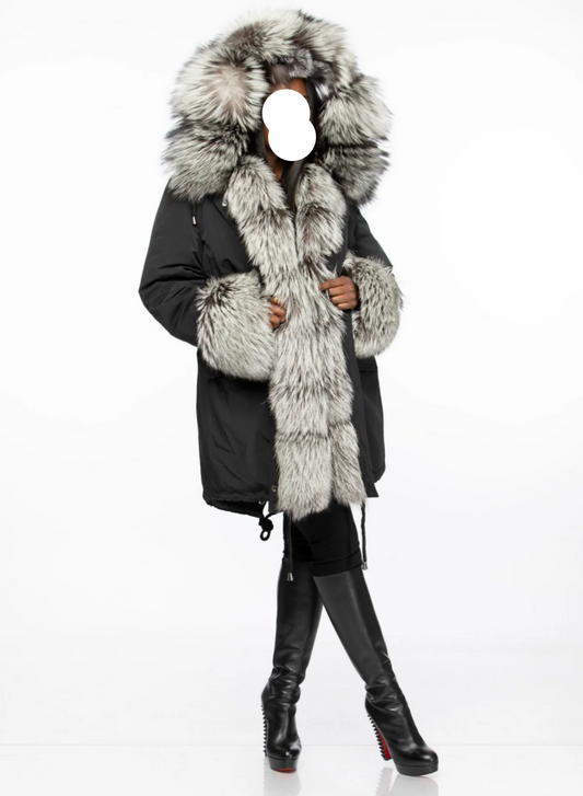 Landon Silver Fox Fur Parka