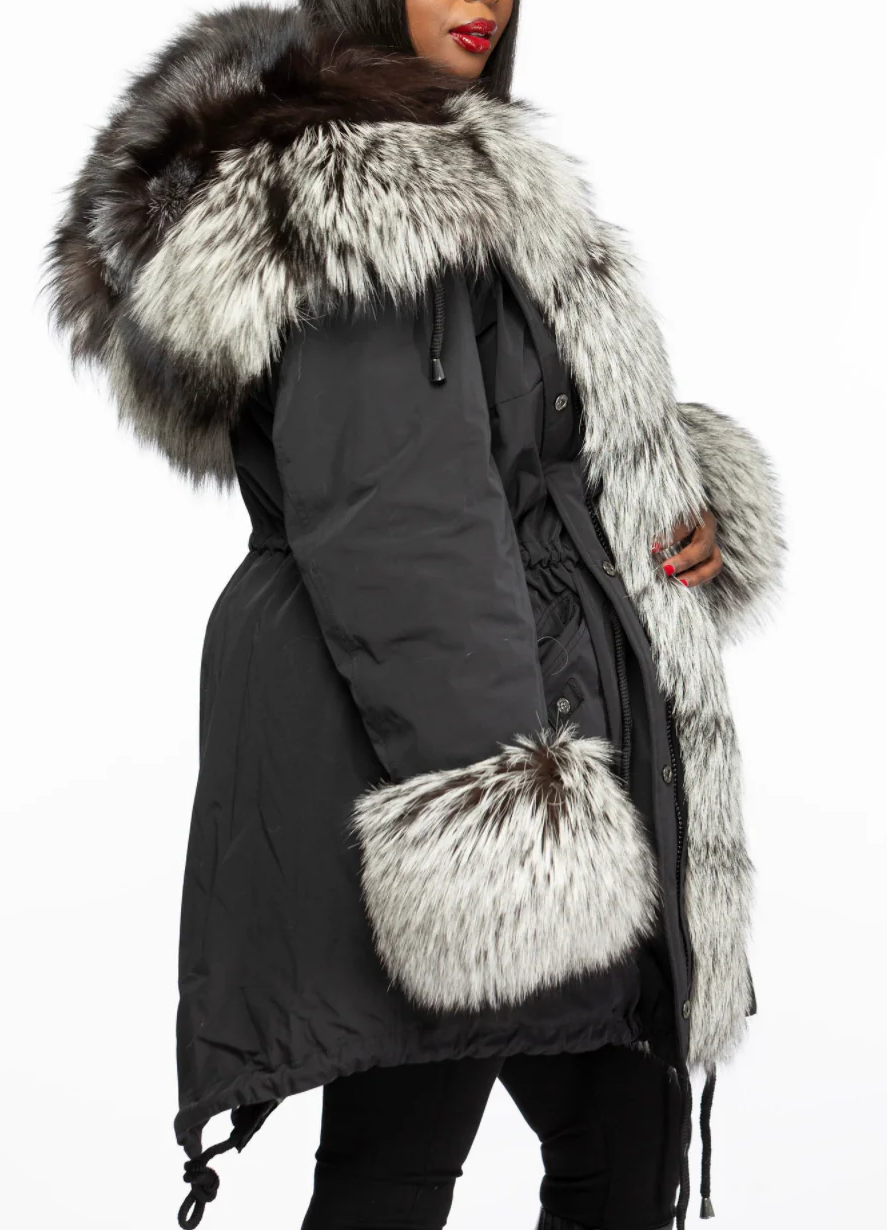 Landon Silver Fox Fur Parka