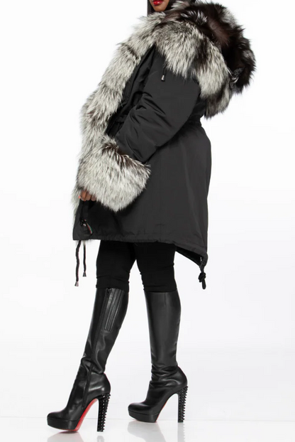 Landon Silver Fox Fur Parka