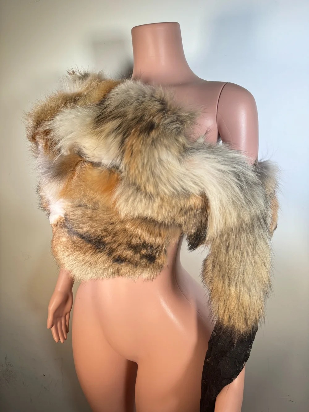 Mixed Fur Tie Top