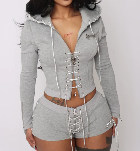 Frozen Assets Hoodie & Shorts Set