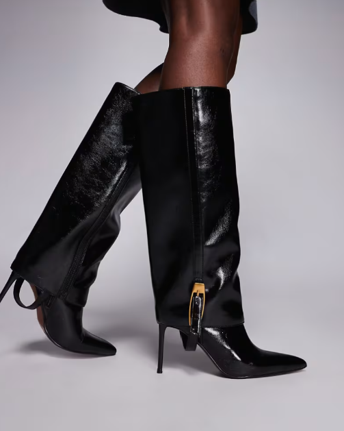2 in 1 Knee & Ankle Black Boots