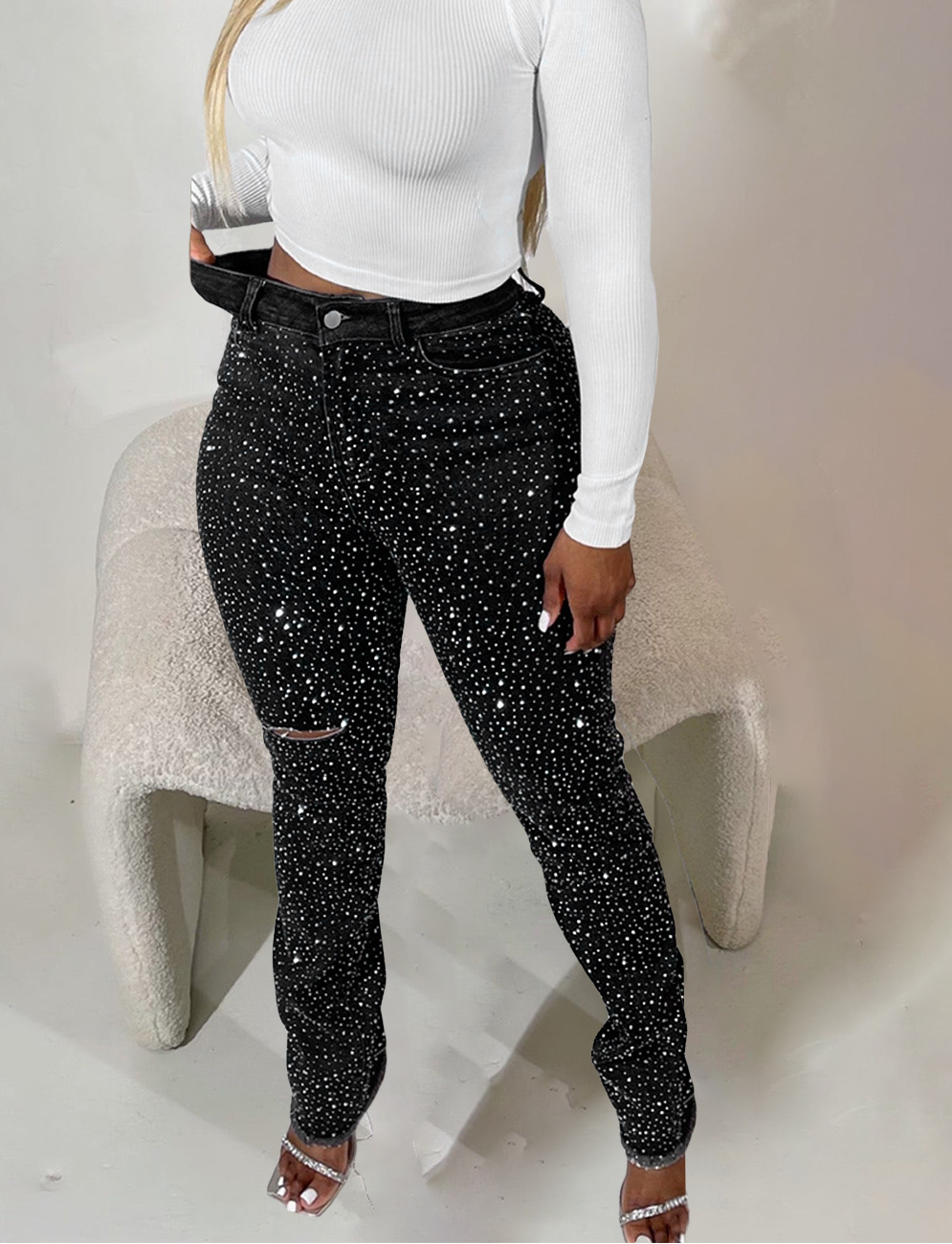 Hot Sale Diamond Casual Skinny Jeans