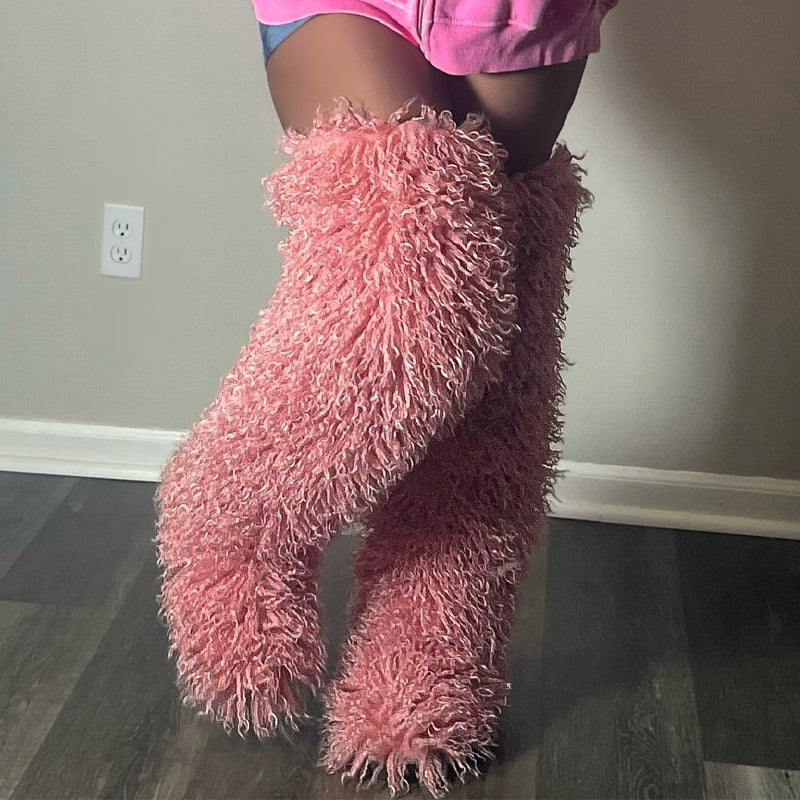 Imitation Sheep Plush Snow Boots Knee Boots