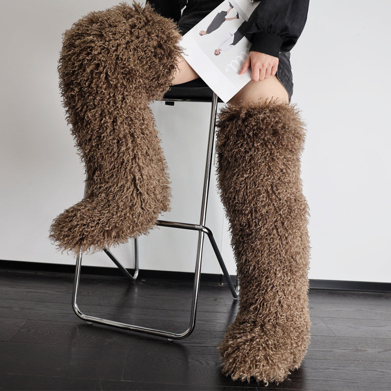 Imitation Sheep Plush Snow Boots Knee Boots