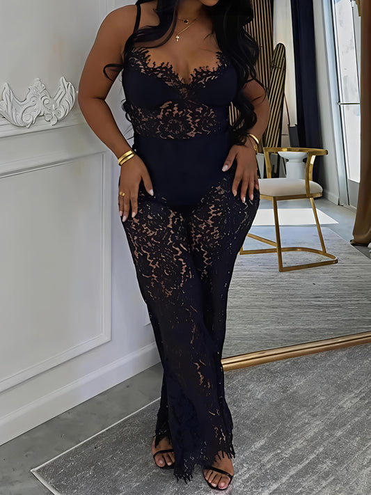 Flirting In Lace Jumpsuit