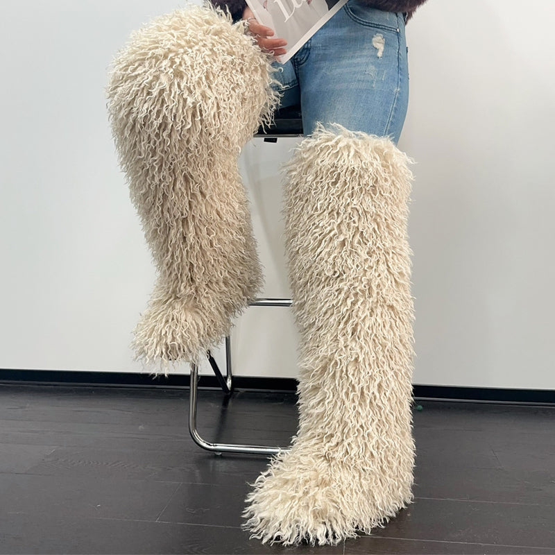 Imitation Sheep Plush Snow Boots Knee Boots