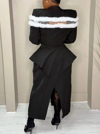 Double-Breasted Lace-Fit Jacket