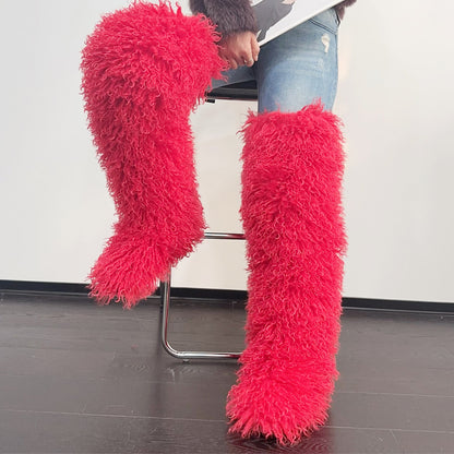 Imitation Sheep Plush Snow Boots Knee Boots
