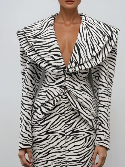 Zebra Deep V-Large Laps Coat