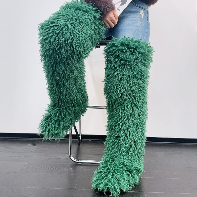 Imitation Sheep Plush Snow Boots Knee Boots